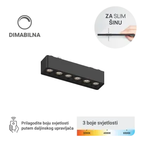 LED magnetna svetilka Green Tech, 6W, 3CCT, LED Osram, Zatemnilna za slim tirnico