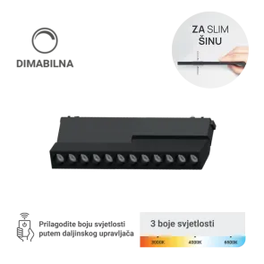 LED magnetna svetilka Green Tech, 12W, 3CCT, LED Osram, Zatemnilna za slim tirnico