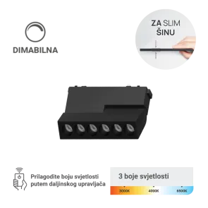 LED magnetna svetilka Green Tech, 6W, 3CCT, LED Osram, zatemnilna za slim tirnico