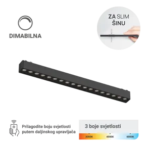 LED magnetna svetilka Green Tech, 18W, 3CCT, LED Osram, zatemnilna za slim tirnico