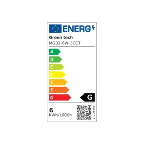 LED Magnetic Lamp Green Tech, 6W, 3CCT, LED Osram, Dimmable for Slim Track