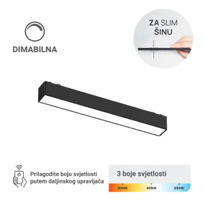LED magnetna svetilka Green Tech, 12W, 3CCT, LED Osram, zatemnilna za slim tirnico
