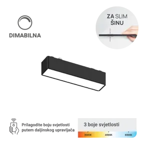 LED magnetna svetilka Green Tech, 6W, 3CCT, LED Osram, zatemnilna za slim tirnico