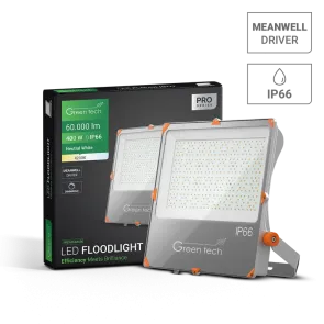 Premium LED reflektor Green Tech, 400W, 150LM/W 4200K, IP66 Meanwell XLG