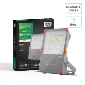 Premium LED reflektor Green Tech, 100W, 150LM/W 4200K, IP66 Meanwell XLG
