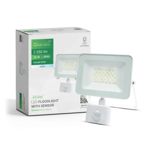LED reflektor s senzorjem Green Tech 2550 lm, 30W, 6500K, IP65, bel