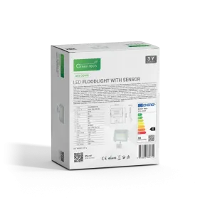 LED reflektor s senzorjem Green Tech 2550 lm, 30W, 6500K, IP65, bel
