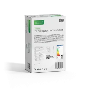 LED Floodlight with Sensor Green Tech 900 lm, 10W, 6500K, IP65, White