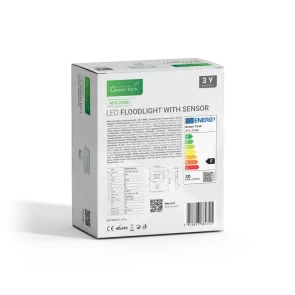 LED reflektor s senzorjem Green Tech 1700 lm, 20W, 6500K, IP65, bel