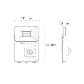 LED reflektor s senzorjem Green Tech 900 lm, 10W, 6500K, IP65, črn